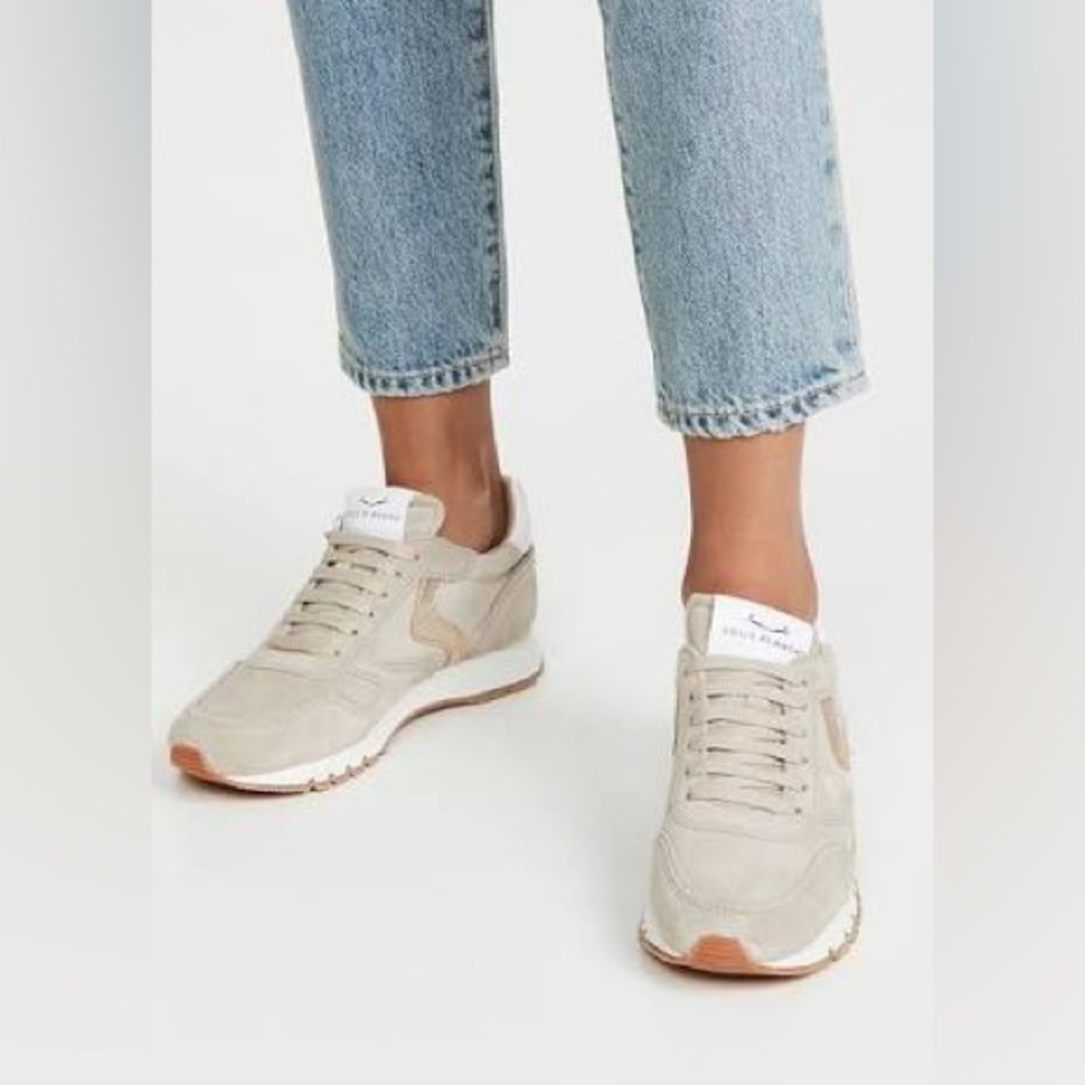 VOILE BLANCHE Julia Suede Sneakers Beige EU 37 US 7–7.5 Italian Designer